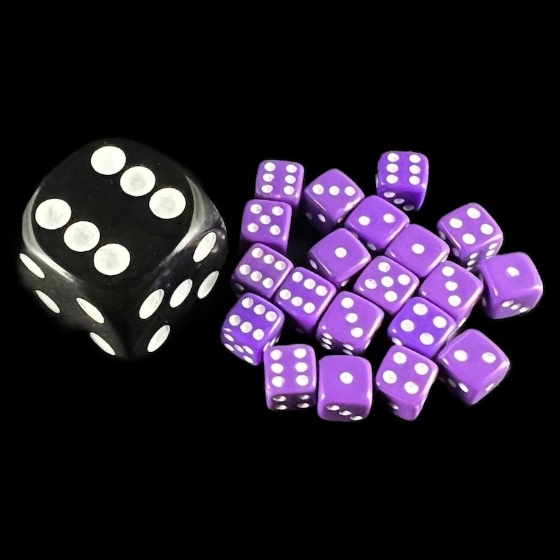 Koplow Opaque Purple 5mm 20 x D6 Spot Dice Set