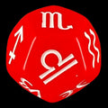 Koplow Opaque Red Astrology Star Signs D12 Dice