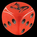 Koplow Opaque Red & Black Dragon Logo D6 Spot Dice - DISCONTINUED