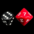 Koplow Opaque Red & White 20mm D7 Dice