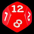 Koplow Opaque Red & White D12 Dice