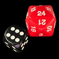 Koplow Opaque Red & White D24 Dice