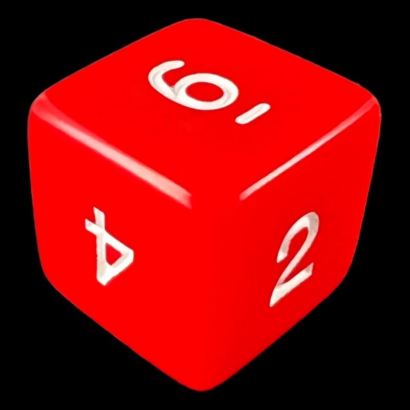Koplow Opaque Red & White D6 Dice