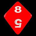 Koplow Opaque Red & White D8 Dice