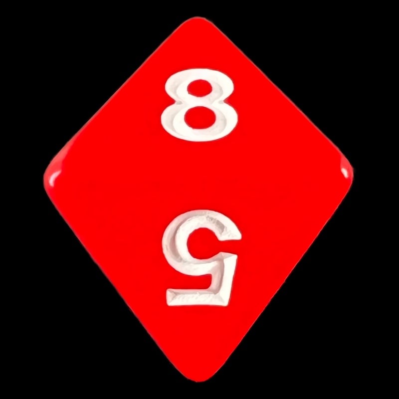 Koplow Opaque Red & White D8 Dice
