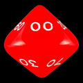 Koplow Opaque Red & White Percentile Dice