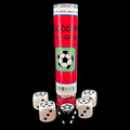 Koplow Opaque Soccer Football 5 x 18mm D6 Spot Dice Game