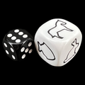 Koplow Opaque White Attributes - Animals JUMBO 22mm D6 Dice