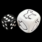 Koplow Opaque White Attributes - Animals JUMBO 22mm D6 Dice
