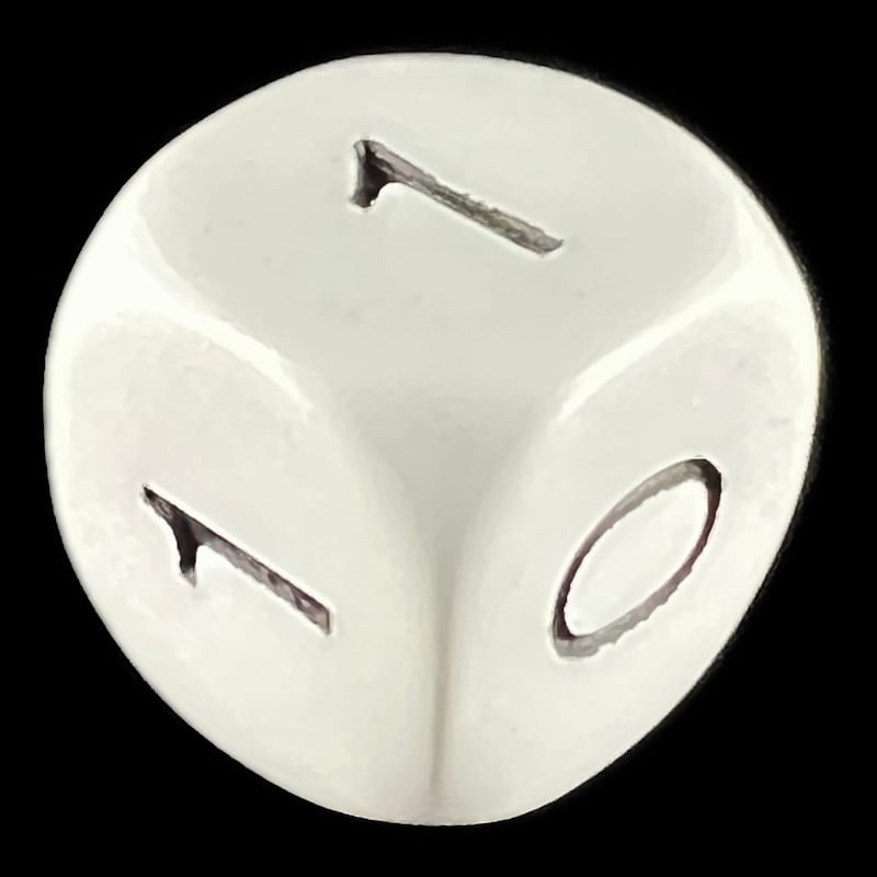 Koplow Opaque White Binary D6 Dice