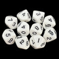 Koplow Opaque White & Black 10 x D10 Dice Set