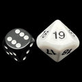 Koplow Opaque White & Black 20mm D10 Dice Numbered 10-19 - DISCONTINUED