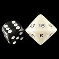 Koplow Opaque White & Black 20mm D16 Dice