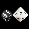 Koplow Opaque White & Black 20mm D7 Dice