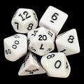 Koplow Opaque White & Black 7 Dice Polyset