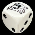 Koplow Opaque White & Black Cow Animal Logo D6 Spot Dice