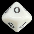 Koplow Opaque White & Black D10 Dice