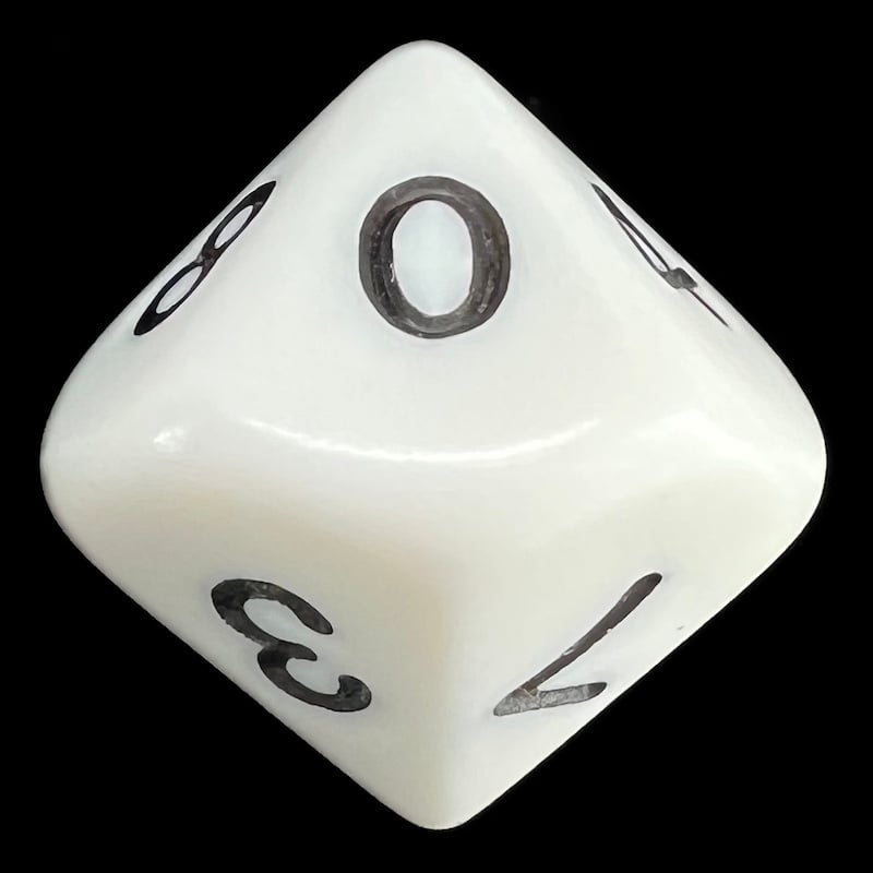 Koplow Opaque White & Black D10 Dice