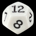 Koplow Opaque White & Black D12 Dice