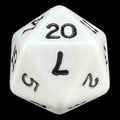 Koplow Opaque White & Black D20 Dice