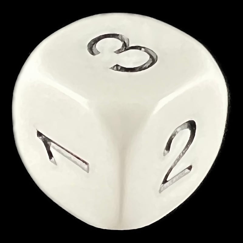 Koplow Opaque White & Black D3 Dice