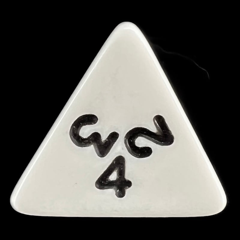 Koplow Opaque White & Black D4 Dice