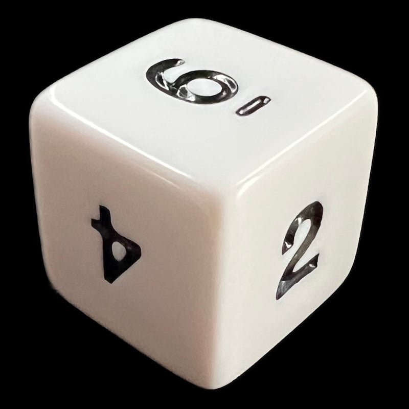 Koplow Opaque White & Black D6 Dice