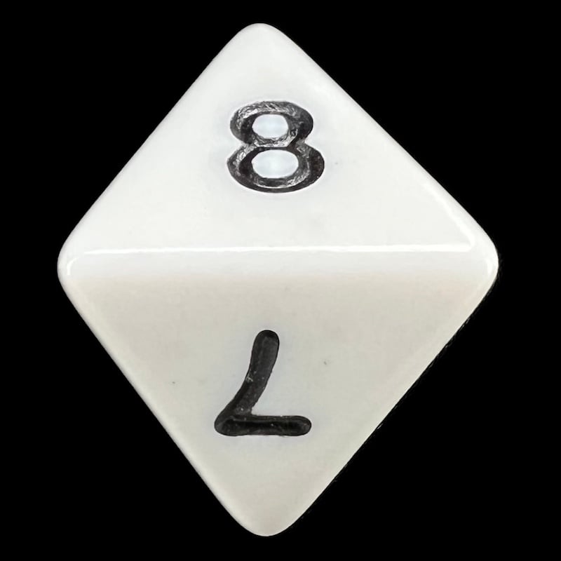 Koplow Opaque White & Black D8 Dice
