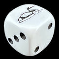 Koplow Opaque White & Black Loon Duck Animal Logo D6 Spot Dice
