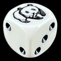 Koplow Opaque White & Black Panda Animal Logo D6 Spot Dice