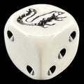 Koplow Opaque White &amp; Black Skunk - Fart Squirrel Animal Logo D6 Spot Dice