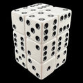 Koplow Opaque White & Black Square Cornered 12 x D6 Dice Set