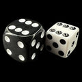 Koplow Opaque White & Black Square Cornered 12mm D6 Spot Dice