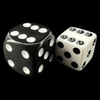 Koplow Opaque White & Black Square Cornered 36 x D6 Dice Set