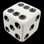 Koplow Opaque White & Black Square Cornered 12 x D6 Dice Set