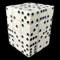 Koplow Opaque White & Black Square Cornered 36 x D6 Dice Set