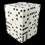 Koplow Opaque White & Black Square Cornered 36 x D6 Dice Set