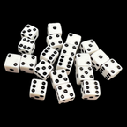 Koplow Opaque White & Black Square Cornered 8mm 20 x D6 Spot Dice Set