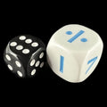 Koplow Opaque White & Blue Math Operators 6 Function + - x ÷ ≥ > 20mm D6 Dice