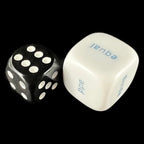 Koplow Opaque White & Blue Math Operators 6 Function Word 20mm D6 Dice
