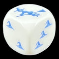 Koplow Opaque White & Blue Witches Hat Logo D6 Spot Dice