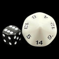 Koplow Opaque White Bottom Read JUMBO D14 Dice