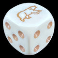 Koplow Opaque White & Beige Bear Animal Logo D6 Spot Dice