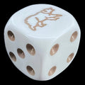 Koplow Opaque White & Brown Bear Animal Logo D6 Spot Dice