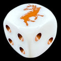 Koplow Opaque White & Brown Elk Animal Logo D6 Spot Dice