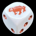 Koplow Opaque White & Brown Frog Animal Logo D6 Spot Dice
