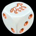 Koplow Opaque White & Brown Horse Animal Logo D6 Spot Dice