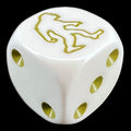 Koplow Opaque White & Khaki Bigfoot Sasquatch Yeti Logo D6 Spot Dice