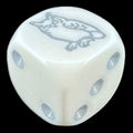Koplow Opaque White & Grey Owl Animal Logo D6 Spot Dice