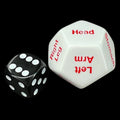 Koplow Opaque White Hit Location Body Parts JUMBO 28mm D12 Dice